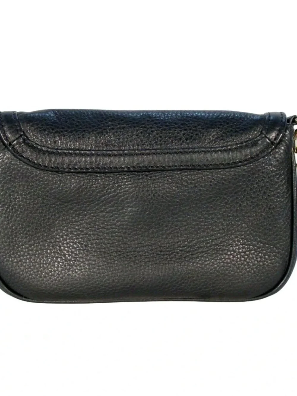 TORY BURCH Mini Leather Flap Convertible Clutch/Crossbody Bag w Gold Logo - Picture 6 of 7